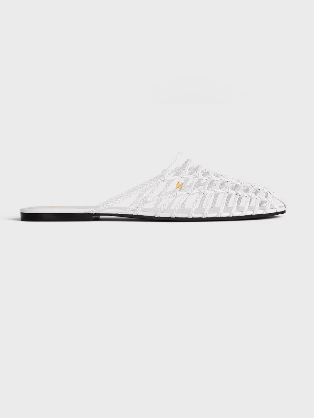 CÉLINE Scoobie Goatskin White Braided Mule Fall26 EU39